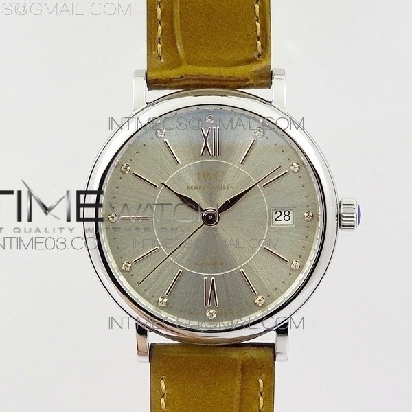 MK공장 IWC 포르토피노 IW458101 스틸 실버다이얼 가죽스트랩 IWC PORTOFINO IW458101 SS SILVER DIAL ON BROWN LEATHER STRAP MIYOTA 9015