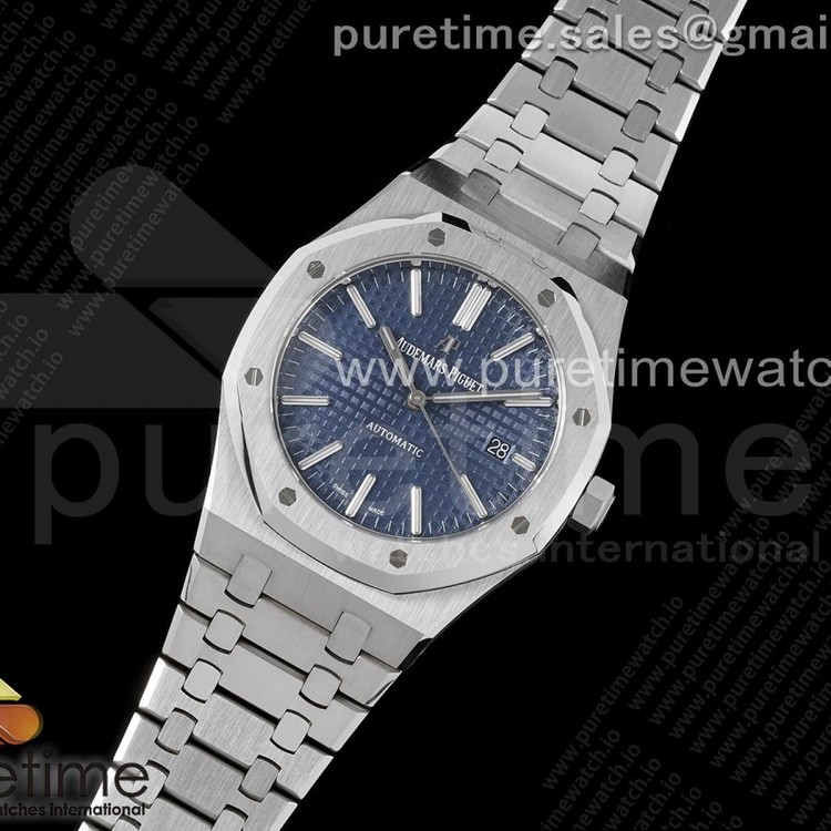 APS공장 오데마피게 로얄오크 15400 스틸 블루다이얼 브레이슬릿 Royal Oak 41mm 15400 SS APSF 1:1 Best Edition Blue Textured Dial on SS Bracelet A3120 Super Clone