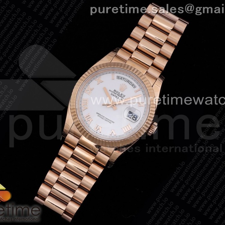 EW공장 데이데이트 36MM 로골 화이트다이얼 브레이슬릿 Day-Date 36 RG 128235 White Dial Roman Markers on President Bracelet A3255