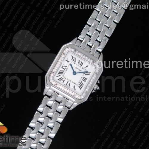 GF공장 까르띠에 팬더 시크릿 레이디즈 스틸앤다이아케이스 브레이슬릿 Panthère Secrete Ladies SS White Dial Diamonds Bezel on SS Bracelet Ronda Quartz