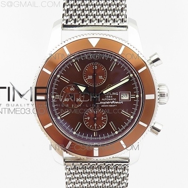 브라이틀링 슈퍼오션 44MM 브라운베젤 브라운다이얼 브레이슬릿 SUPEROCEAN A13312 44MM BROWN BEZEL BROWN DIAL ON SS BRACELET A7750