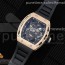 3K공장 리차드밀 RM052 투어빌론 로즈골드금통 블랙스컬다이얼 러버스트랩 RM052 Skull RG Real Tourbillon 3KF 1:1 Best Edition Skull Dial on Black Rubber Strap