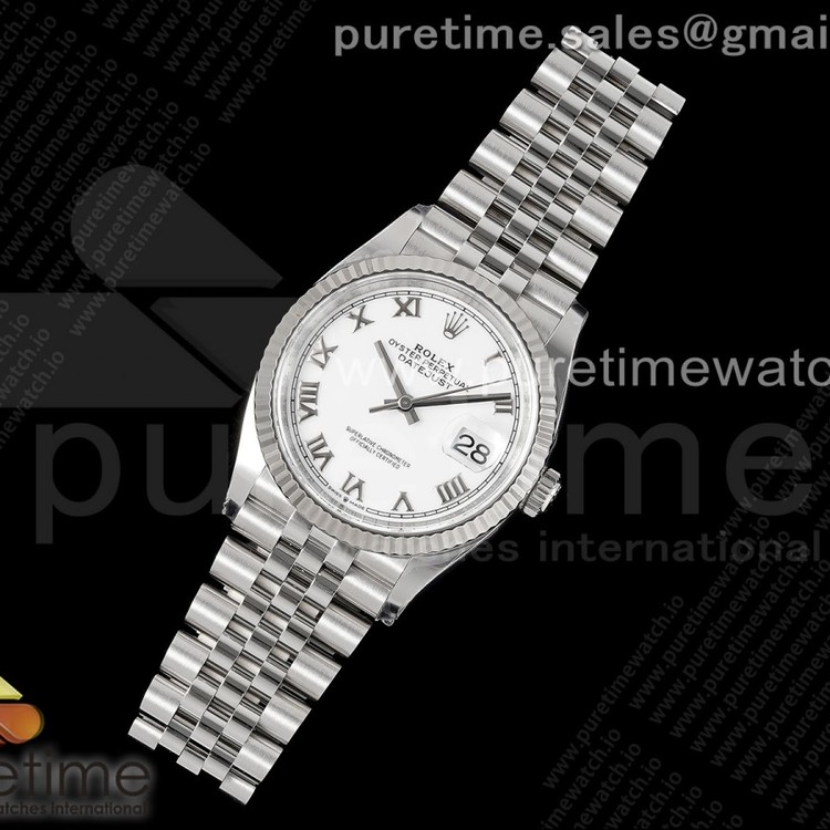 Clean공장 롤렉스 데이저스트 36 화이트다이얼 로만인덱스 플루티드베젤 쥬빌레브레이슬릿 DateJust 36 126234 Clean 1:1 Best Edition 904L Steel White Roman Dial on Jubilee Bracelet VR3235 클린공장