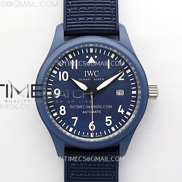 ZF공장 IWC 라우레우스 블루세라믹케이스 블루다이얼 블루나일론스트랩 Pilot’s Watch Laureus Blue Ceramic IW328101 ZF 1:1 Best Edition on Blue Nylon Strap A32111