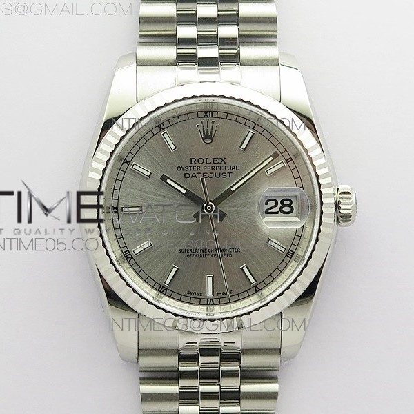 DJ공장 롤렉스 데이저스트 36 실버다이얼 2824 Datejust 36mm 116234 904L SS DJF 1:1 Best Edition Silver Dial Sticks Markers On SS Jubilee Bracelet A2824