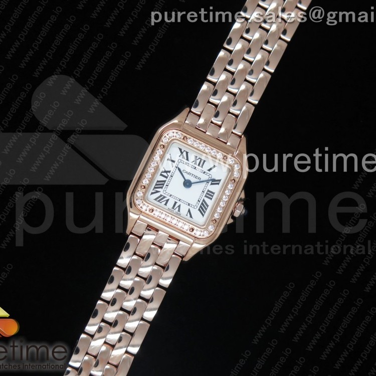 K11공장 까르띠에 팬더 레이디즈 22 로즈골드금장 화이트다이아다이얼 브레이슬릿 Panthère Secrete Ladies 22mm RG White Dial Diamonds Bezel on RG Bracelet Ronda Quartz