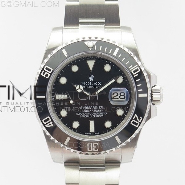 VR MAX 공장 롤렉스 서브마리너 블랙 데이트 SUBMARINER 116610LN BLACK CERAMIC BLACK DIAL ON SS BRACELET A2836