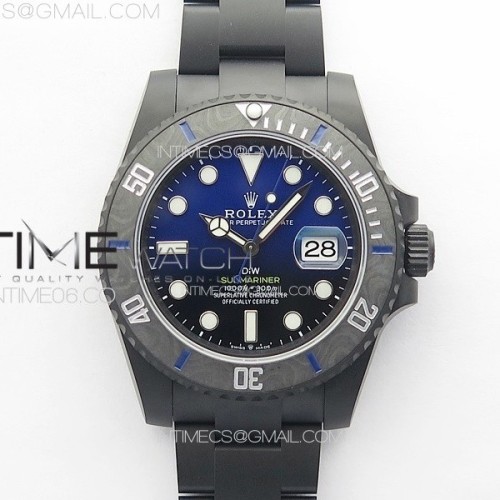 VS공장 롤렉스 서브마리너 DiW커스텀 블루그라데이션다이얼 브레이슬릿 Submariner DIW DLC Sandblasted VSF 1:1 Best Edition Black/Blue Dial on DLC Bracelet VS3135