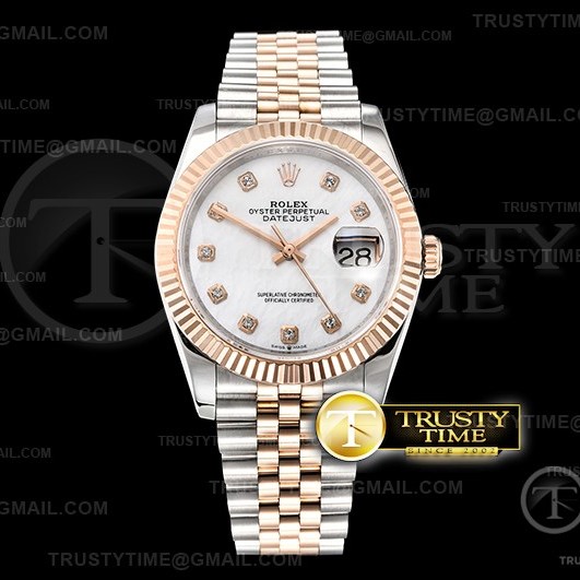 BP공장 롤렉스 데이저스트 36 로즈골드 콤비 자개다이얼 브레이슬릿 DateJust 36mm Jub Flt RG/SS White MOP Diam BP A2813