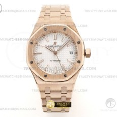 B7공장 오데마피게 로얄오크 15450OR 로즈골드금통 화이트다이얼 브레이슬릿 Royal Oak 37mm 15450OR RG/RG White B7F MY9015