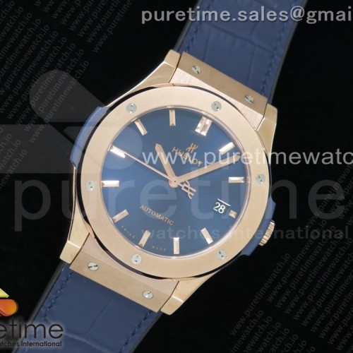 WW공장 위블로 클래식퓨전 로즈골드 금통 블루다이얼 거미스트랩 Classic Fusion 45mm RG Blue Dial on Blue Gummy Strap A2892