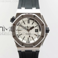 JF공장 V9 오데마피게 로얄오크 오프쇼어 화이트다이버 15710 러버밴드 ROYAL OAK OFFSHORE DIVER 15710 V9 WHITE DIAL ON RUBBER STRAP A3120