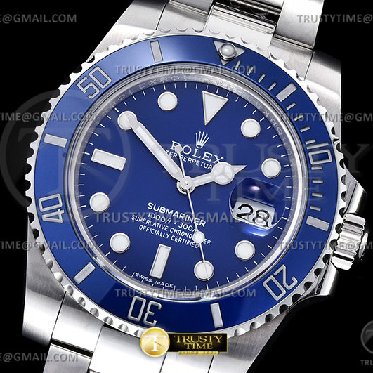 GM공장 V2 롤렉스 서브마리너 40 스틸 블루다이얼 스머프 브레이슬릿 Submariner 116619LB 904L SS/SS Blue GMF V2 VR3135