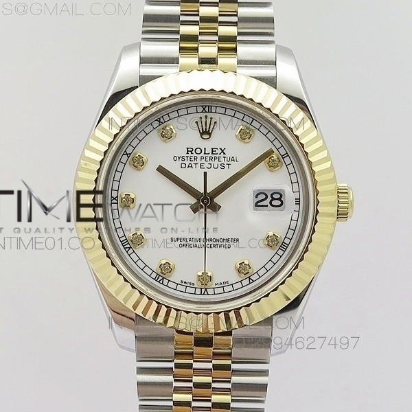 BP공장 V2 롤렉스 데이저스트2 콤비 화이트다이얼 텐포인트인덱스 Rolex DateJust2 SS&YG White Dial 10Point Index 신형브레스렛